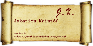 Jakatics Kristóf névjegykártya