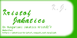 kristof jakatics business card